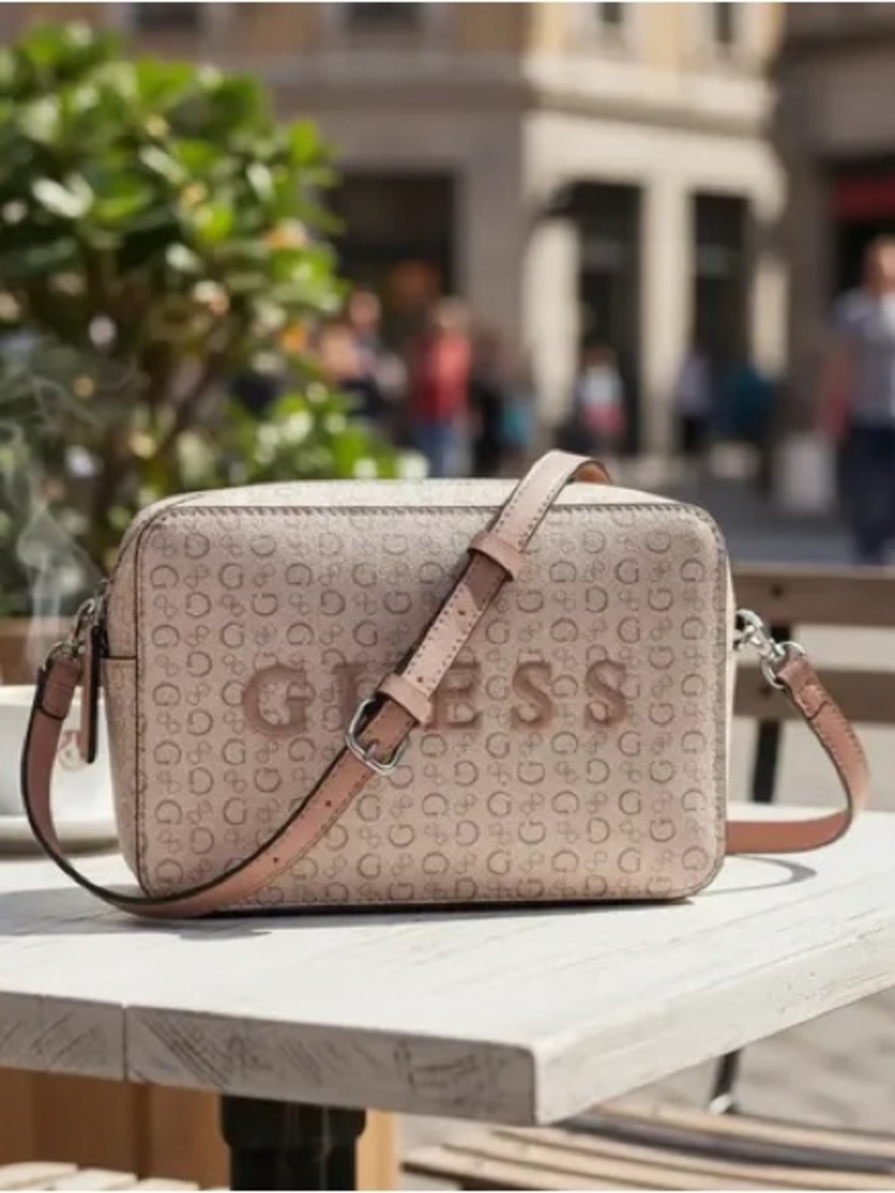 Guess Light Pink Logo Crossbody Bag